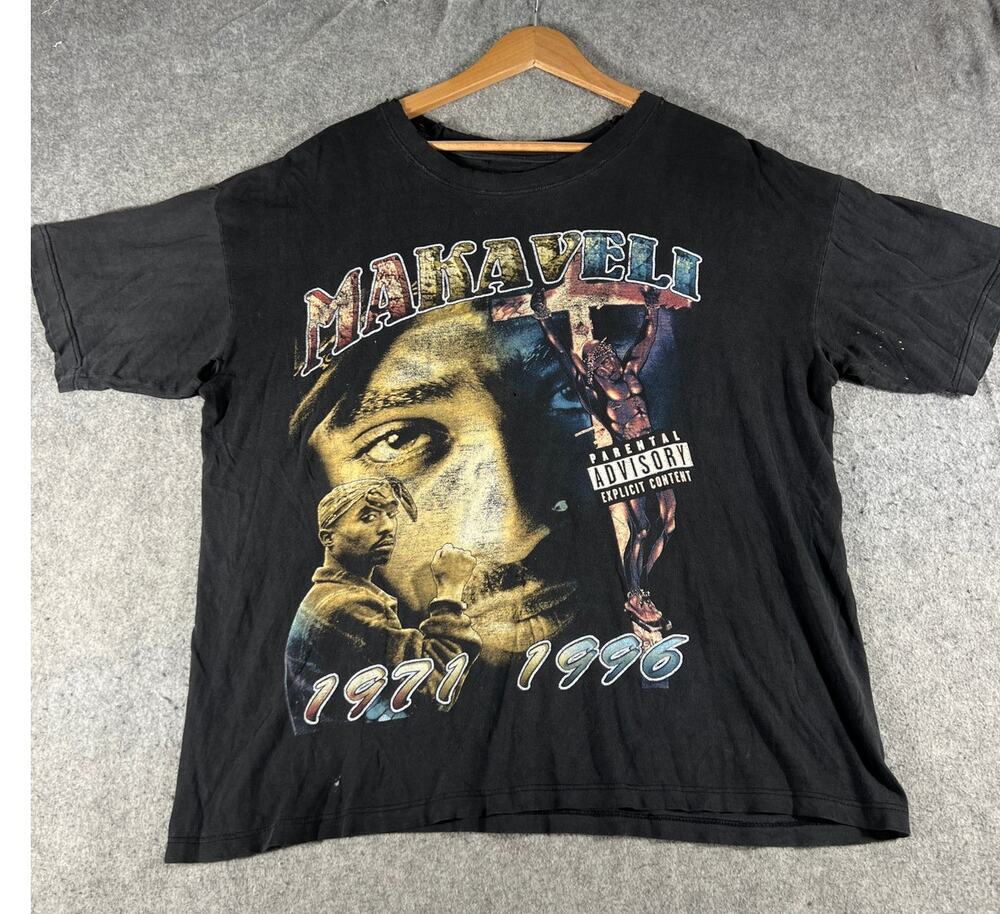 VTG 90s 2Pac Makaveli The Don Shirt Mens XL Black Hip Hop Rap Graphic Tee Rare